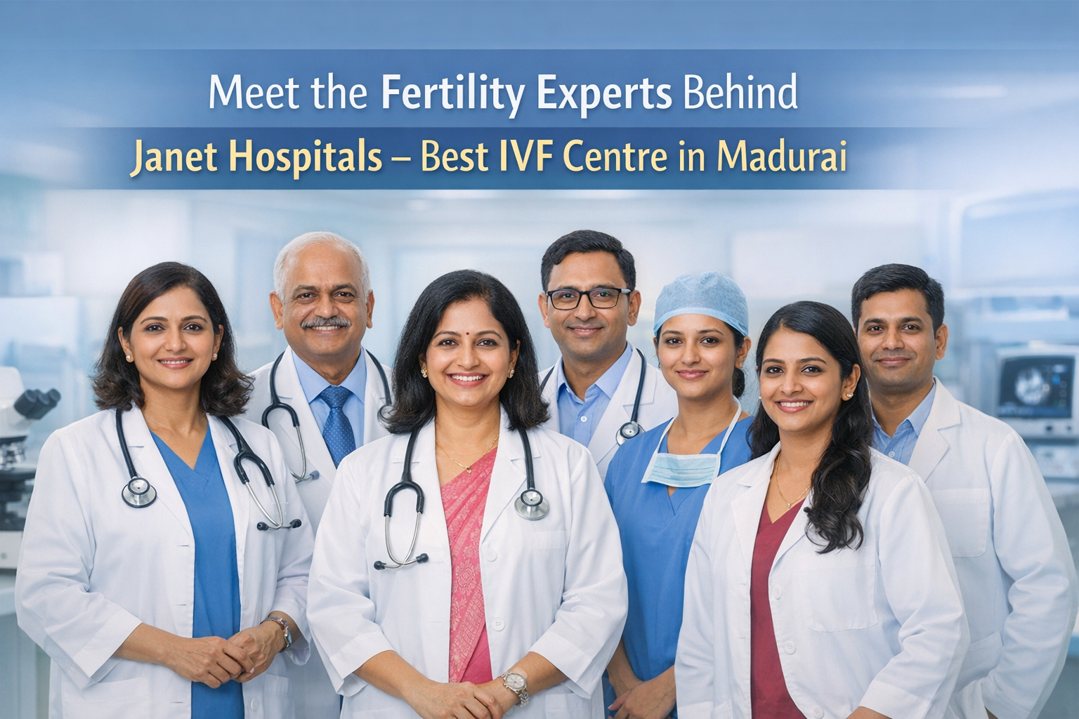 Fertility doctors and embryology team at Janet Hospitals, the best IVF centre in Madurai.